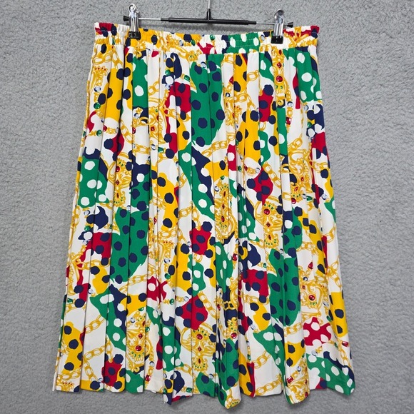 Andrea Gayle Dresses & Skirts - Andrea Gayle A-Line Skirt Womens 1X Colorful Geometric Pleated Front Pull On
